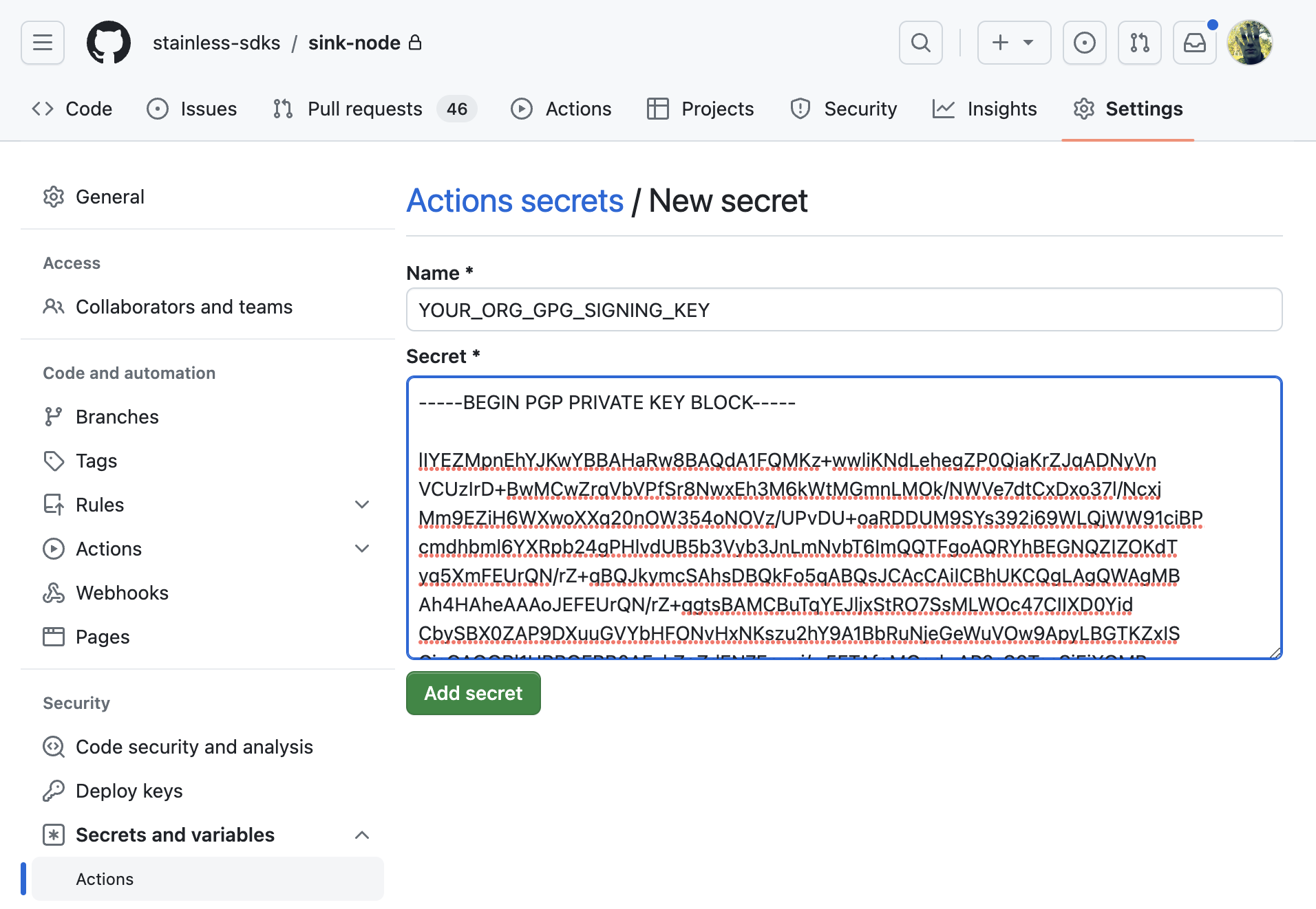 github-new-secret